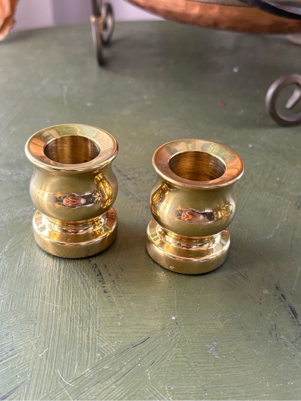 Brass  Home Accents Candlestick Holders, Weighted - Pair